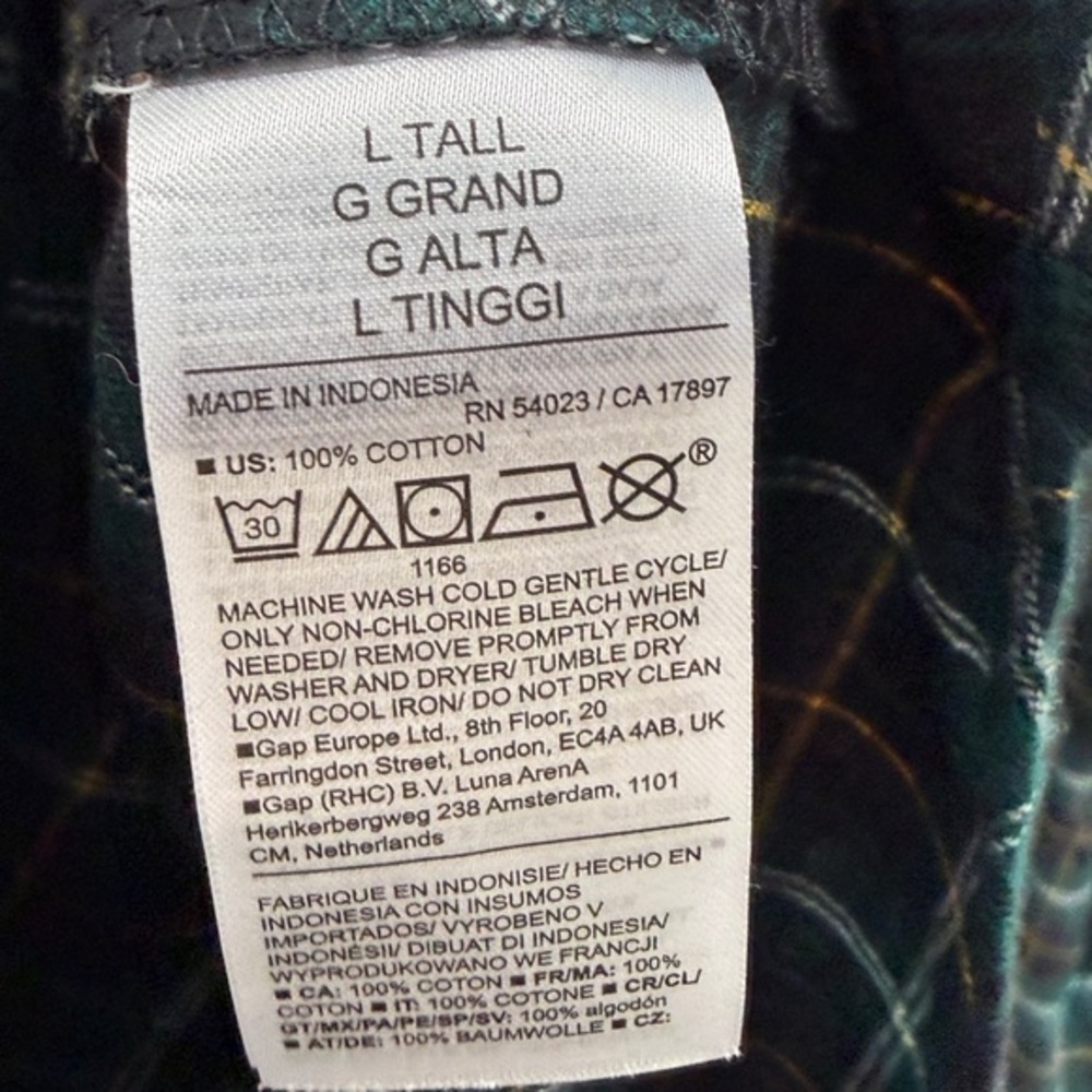 Old Navy The Classic Flannel‎ Shirt Women LT Navy Green Heritage Plaid Cabincore - Picture 11 of 12